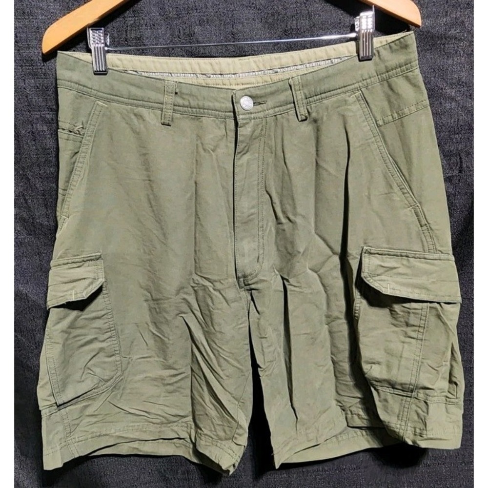 REI Cargo Shorts Men's Size 34 Olive Green Nylon‎ Blend Utility Outdoor Hiking
